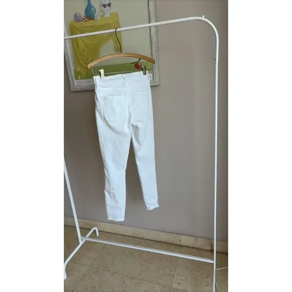 🌼SALE🌼AGOLDE White High Rise Crop Skinny Distressed Denim - Picture 6 of 7